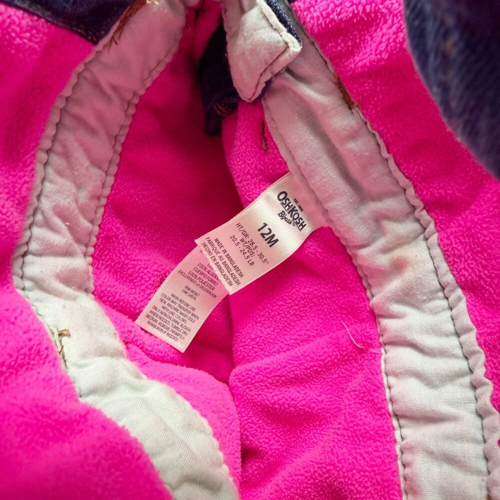 Oshkosh Fleece Lined Denim Overalls - Picture 3 of 4